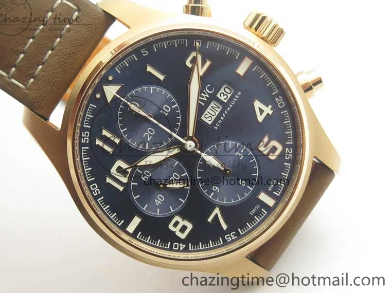 MIROTIME 0523 Sleek Pilot Chrono 377721 “Le Petit Prince” RG ZF 1:1 Best Edition on Brown Leather Strap A 7182